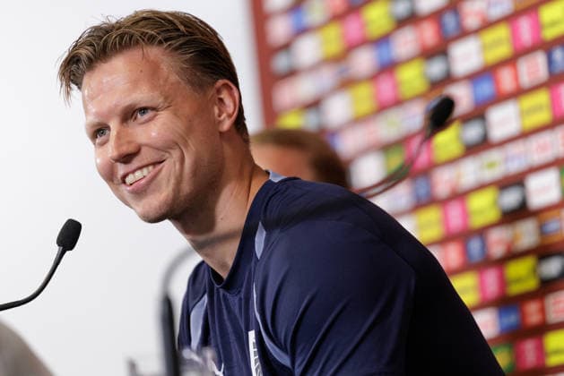 SOCCER - FIFA World Cup, WM, Weltmeisterschaft, Fussball 2026, preview SANTA BARBARA,CALIFORNIA,USA,08.JUN.26 - SOCCER - FIFA World Cup 2026, USA, Mexico, Canada, preview, OEFB, Oesterreichischer Fussball-Bund, press conference, PK, Pressekonferenz team AUT. Image shows Patrick Pentz (AUT). GEPAxpictures xArminxRauthner