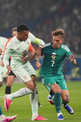Kylian Mbappe of France is tackled by Ethan Galbraith of Northern Ireland France v Northern Ireland, International Friendly, Länderspiel, Nationalmannschaft Football, Decathlon Arena Stade Pierre-Mauroy, Lille, France - 08 Jun 2026Lille Decathlon Arena Stade Pierre-Mau France EDITORIAL USE ONLY No use with unauthorised audio, video, data, fixture lists, club league logos or live services. Online in-match use limited to 120 images, no video emulation. No use in betting, games or single club league player publications. Copyright: xDavexWinter Shutterstockx 16912920mp