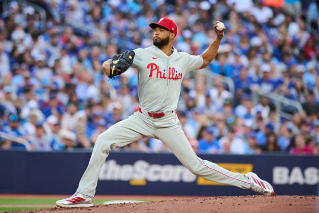 June 8, 2026, Toronto, On, Canada: Philadelphia Phillies Cristopher Sanchez (61) works against the Toronto Blue Jays during second inning MLB, Baseball Herren, USA baseball action in Toronto, on Monday, June 8, 2026. Canada News - June 8, 2026 - ZUMAc35_ 20260608_zaf_c35_244 Copyright: xSammyxKoganx