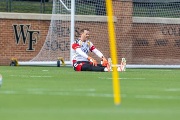 Team Arrival Germany, Base Camp, practice, FIFA World Cup, WM, Weltmeisterschaft, Fussball 2026, Winston-Salem MANUEL NEUER of DFB practicing for the FIFA World Cup 2026 at Wake Forest University™s Spry Stadium in Winston-Salem, North Carolina, United States, June 8, 2026. WINSTON-SALEM Spry Stadium North Carolina USA Copyright: xPaulxMoreax 1R8A5461