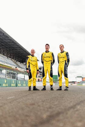 24 HEURES DU MANS 2026 - TUESDAY 33 KEATING Ben (usa), EDGAR Jonny (gbr), CATSBURG Nicky (ned), TF Corvette Z06 LMGT3.R 33, LM GT3, portrait, during the 24 Hours of Le Mans 2026, 3rd round of the 2026 FIA World Endurance Championship, on June 9, 2026 on the Circuit des 24 Heures du Mans in Le Mans, France - Copyright: xAndreaxLorenzinax