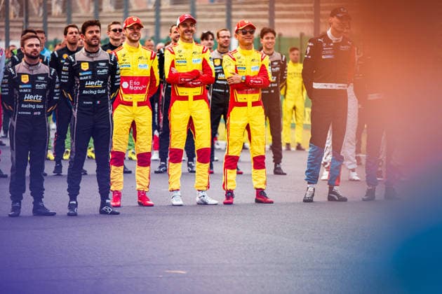24 HEURES DU MANS 2026 - TUESDAY 83 YE Yifei (chn), KUBICA Robert (pol), HANSON Phil (gbr), AF Corse, Ferrari 499P 83, Hypercar, portrait during the 24 Hours of Le Mans 2026, 3rd round of the 2026 FIA World Endurance Championship, on June 9, 2026 on the Circuit des 24 Heures du Mans in Le Mans, France - Copyright: xAndreaxLorenzinax