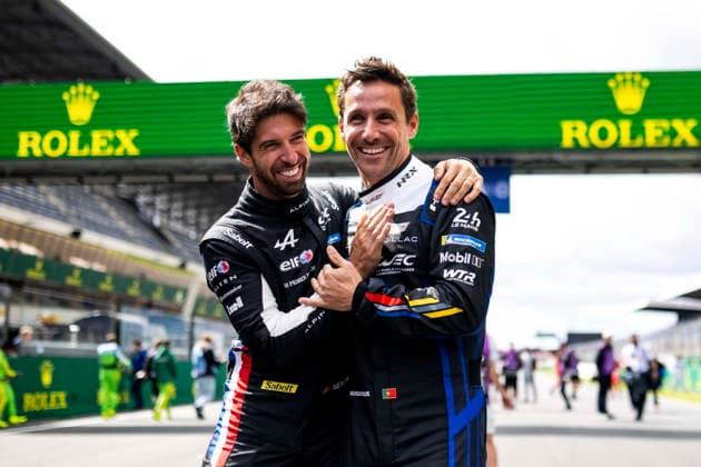 24 HEURES DU MANS 2026 - TUESDAY FELIX DA COSTA Antonio (prt), Alpine Endurance Team, Alpine A424 35, Hypercar, portrait, ALBUQUERQUE Filipe (prt), Cadillac WTR, Cadillac V-Series.R 101, Hypercar, portrait during the 24 Hours of Le Mans 2026, 3rd round of the 2026 FIA World Endurance Championship, on June 9, 2026 on the Circuit des 24 Heures du Mans in Le Mans, France - Le MansFrance Copyright: xFabrizioxBoldonix