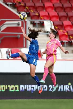 Rahel Steinschneider of Israel Women and Chelsea Cornet of Scotland Women Israel Women v Scotland Women, FIFA 2027 Women s World Cup Qualifying, Football, Bozsnik Arena, Budapest, Hungary - 09 Jun 2026Budapest Bozsnik Arena Hungary EDITORIAL USE ONLY No use with unauthorised audio, video, data, fixture lists, club league logos or live services. Online in-match use limited to 120 images, no video emulation. No use in betting, games or single club league player publications. Copyright: xNikolaxKrstic Shutterstockx 16911191ah