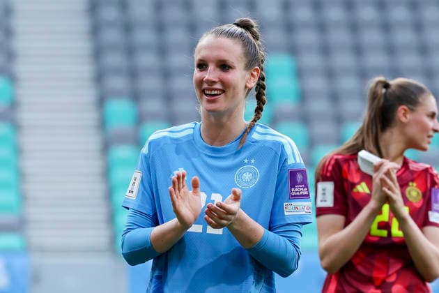 Goalkeeper Ena Mahmutovic Germany cheers, FIFA Women s World Cup 2027 Qualifier, Slovenia v Germany, Stadion Stozice on June 09, 2026 in Ljubljana, Slovenia Photo by Marco Steinbrenner DeFodi Images Goalkeeper Ena Mahmutovic Germany cheers, FIFA Women s World Cup 2027 Qualifier, Slovenia v Germany, Stadion Stozice, June 9, 2026 in Ljubljana, Slovenia Photo by Marco Steinbrenner DeFodi Images