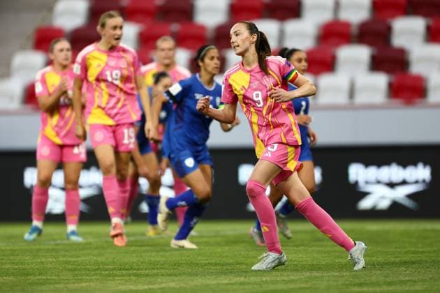 Caroline Weir of Scotland Women scores the sides third goal to make it 1-3 Israel Women v Scotland Women, FIFA 2027 Women s World Cup Qualifying, Football, Bozsnik Arena, Budapest, Hungary - 09 Jun 2026Budapest Bozsnik Arena Hungary EDITORIAL USE ONLY No use with unauthorised audio, video, data, fixture lists, club league logos or live services. Online in-match use limited to 120 images, no video emulation. No use in betting, games or single club league player publications. Copyright: xNikolaxKrstic Shutterstockx 16911191bf