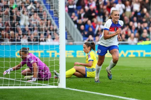 Georgia Stanway of England scores to make it 2-0 and celebrates England Women v Ukraine Women, FIFA 2027 Women s World Cup Qualifying, Football, Hill Dickinson Stadium, Liverpool, UK - 09 Jun 2026Liverpool Hill Dickinson Stadium United Kingdom EDITORIAL USE ONLY No use with unauthorised audio, video, data, fixture lists, club league logos or live services. Online in-match use limited to 120 images, no video emulation. No use in betting, games or single club league player publications. Copyright: xPaulxCurrie Shutterstockx 16919205av