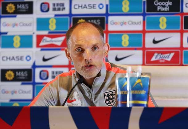 Thomas Tuchel, manager of England, during a press conference, PK, Pressekonferenz England Press Conference, 2026 FIFA World Cup, WM, Weltmeisterschaft, Fussball Football, Hilton West Palm Beach Hotel, Palm Beach, Florida, USA - 09 Jun 2026Florida Florida Blue Training Centre United States of America EDITORIAL USE ONLY No use with unauthorised audio, video, data, fixture lists, club league logos or live services. Online in-match use limited to 120 images, no video emulation. No use in betting, games or single club league player publications. Copyright: xChrisxArjoon Shutterstockx 16918907p