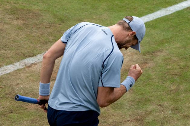Yannick Hanfmann, goal celebration, cheering, joy, emotions, gesture, Mattia Bellucci vs Yannick Hanfmann, Tennis, ATP Tournament, Boss Open, Center Court, Round of 16, 10 06 2026, Mattia Bellucci vs Yannick Hanfmann, Tennis, ATP Tournament, Boss Open, Center Court, Round of 16, 10 06 2026, Stuttgart Copyright: xEibner-Pressefoto EdwardxCheungx EP_ECG