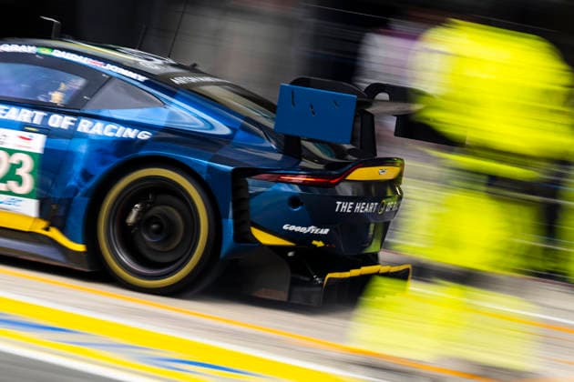 24 HEURES DU MANS 2026 - FREE PRACTICE AND QUALIFIYING SESSION 23 NEWELL Gray (usa), BARRICHELLO Eduardo (bra), ADAM Jonny (gbr), Heart of Racing Team, Aston Martin Vantage AMR LMGT3 23, LM GT3, action during the Free Practice and Qualifying session of the 24 Hours of Le Mans 2026, 3rd round of the 2026 FIA World Endurance Championship, from June 10 to 11, 2026 on the Circuit des 24 Heures du Mans in Le Mans, France - Le MansFrance Copyright: xCharlyxLopezx