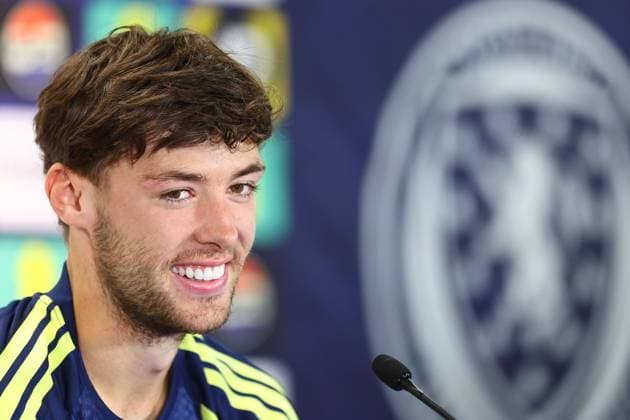 Aaron Hickey of Scotland Scotland Training Session and press conference, PK, Pressekonferenz 2026 FIFA World Cup, WM, Weltmeisterschaft, Fussball Football, Atrium Health Performance Park, Charlotte, USA - 10 Jun 2026Charlotte Atrium Health Performance Park United States of America EDITORIAL USE ONLY No use with unauthorised audio, video, data, fixture lists, club league logos or live services. Online in-match use limited to 120 images, no video emulation. No use in betting, games or single club league player publications. Copyright: xMichaelxZemanek Shutterstockx 16919987bx