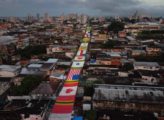Moradores transformam Rua da Copa para a Copa do Mundo FIFA 2026 em Manaus A view of Santa Isabel Street, known locally as World Cup Street, decorated and painted by residents in celebration of the 2026 FIFA World Cup, WM, Weltmeisterschaft, Fussball in the Praca 14 neighborhood of Manaus, Amazonas state, Brazil, Wednesday, June 10, 2026. Photo: EDMAR BARROS ATO PRESS ESTADoO CONTEÃöDO Manaus Amazonas Brasil Copyright: xEdmarxBarrosx