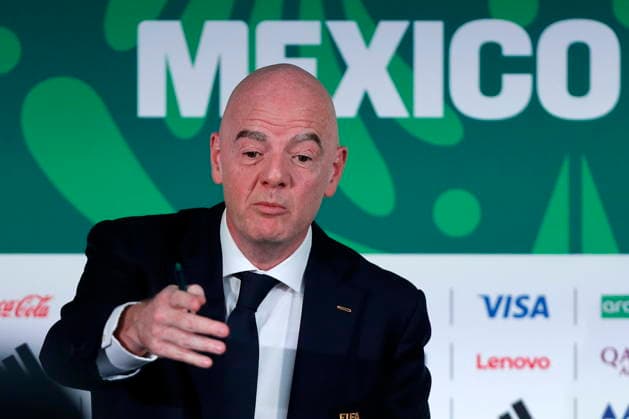 Fußball, FIFA WM 2026, Pressekonferenz in Mexiko-City mit Gianni Infantino #2 Infantino attends a press conference, PK, Pressekonferenz on the eve of the FIFA World Cup, WM, Weltmeisterschaft, Fussball 2026 opening match FIFA President Gianni Infantino attends a press conference on the eve of the FIFA World Cup 2026 opening match, in Mexico City, Mexico, 10 June 2026. MEXICO CITY Mexico Copyright: xISAACxESQUIVELx