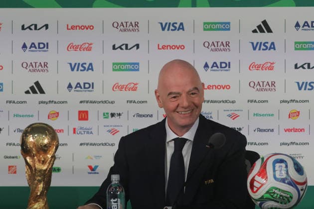 Fußball, FIFA WM 2026, Pressekonferenz in Mexiko-City mit Gianni Infantino #2 June 10, 2026, Mexico City, Ciudad de Mexico, Mexico: FIFA President Gianni Infantino speaks during a press conference, PK, Pressekonferenz ahead of the opening of the 2026 FIFA World Cup, WM, Weltmeisterschaft, Fussball at the Azteca Stadium now known as Mexico City Stadium. on June 10, 2026 in Mexico City, Mexico. FIFA President Gianni Infantino News Conference - ZUMAe321 20260610_zsa_e321_008 Copyright: xIanxRoblesx
