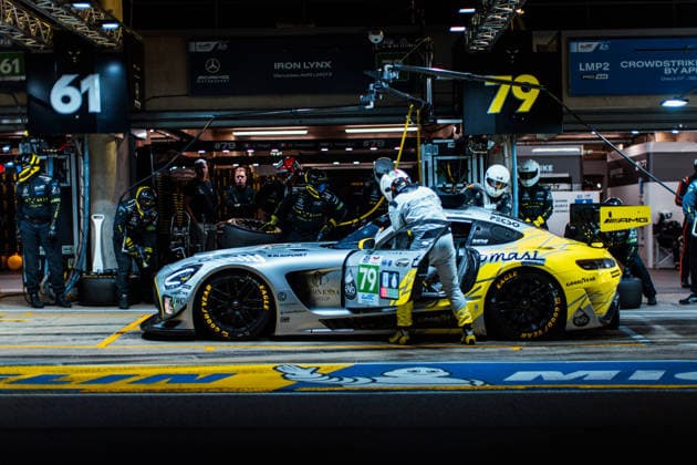 Motorsport, 24 Stunden von Le Mans, Training und Qualifikation #2 24 HEURES DU MANS 2026 - FREE PRACTICE AND QUALIFIYING SESSION 79 ZELGER Johannes (ita), CRESSONI Matteo (ita), HODENIUS Lin (ned), Iron Lynx, Mercedes-AMG LMGT3 79, LM GT3, action during the Free Practice and Qualifying session of the 24 Hours of Le Mans 2026, 3rd round of the 2026 FIA World Endurance Championship, from June 10 to 11, 2026 on the Circuit des 24 Heures du Mans in Le Mans, France - Copyright: xAndreaxLorenzinax