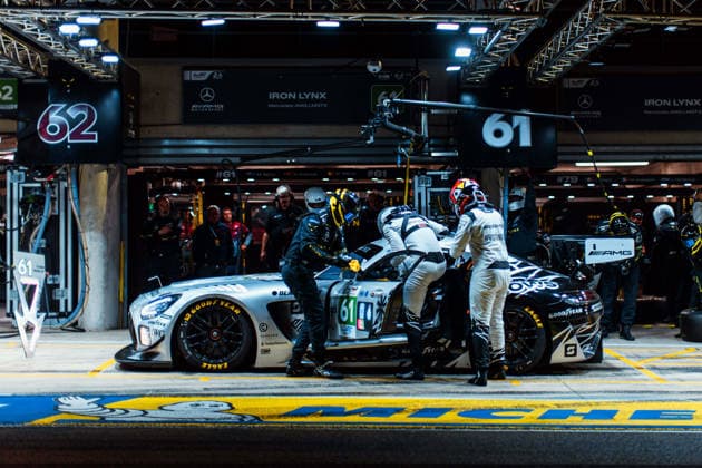 Motorsport, 24 Stunden von Le Mans, Training und Qualifikation #2 24 HEURES DU MANS 2026 - FREE PRACTICE AND QUALIFIYING SESSION 61 BERRY Martin (aus), ANDRADE Rui (ang), MARTIN Maxime (bel), Iron Lynx, Mercedes-AMG LMGT3 61, LM GT3, action during the Free Practice and Qualifying session of the 24 Hours of Le Mans 2026, 3rd round of the 2026 FIA World Endurance Championship, from June 10 to 11, 2026 on the Circuit des 24 Heures du Mans in Le Mans, France - Copyright: xAndreaxLorenzinax