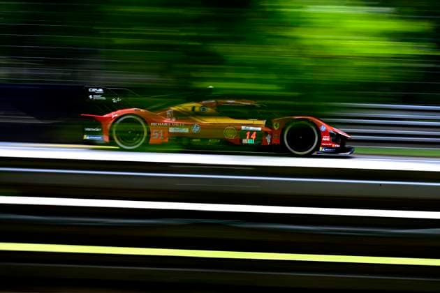 Motorsport, 24 Stunden von Le Mans, Training und Qualifikation #2 24 HEURES DU MANS PHOTOPQR OUEST FRANCE Marc OLLIVIER ; Le Mans ; 10 06 2026 ; Ferrari AF Corse 51 ( Hypercar ), pilotée par Alessandro PIER GUIDI , James CALADO et Antonio GIOVINAZZI Sur le circuit des 24h du Mans, la journée de mercredi 10 juin 2026 est consacrée aux essais libres et aux essais qualificatifs. Pour les équipes, la mise au point de leur voiture sur le tracé unique de 13,626 km se précise. 94e édition des 24 Heures du Mans ( Sarthe ). At the 24 Hours of Le Mans circuit, Wednesday, June 10, 2026, is dedicated to free practice and qualifying. For the teams, the fine-tuning of their cars on the unique 13.626 km track is taking shape. 94th edition of the 24 Hours of Le Mans (Sarthe) Le Mans France Copyright: xPHOTOPQR OUESTxFRANCE MAXPPPxMarcxOLLIVIERx 20260611OFR1033 20260611OFR1033