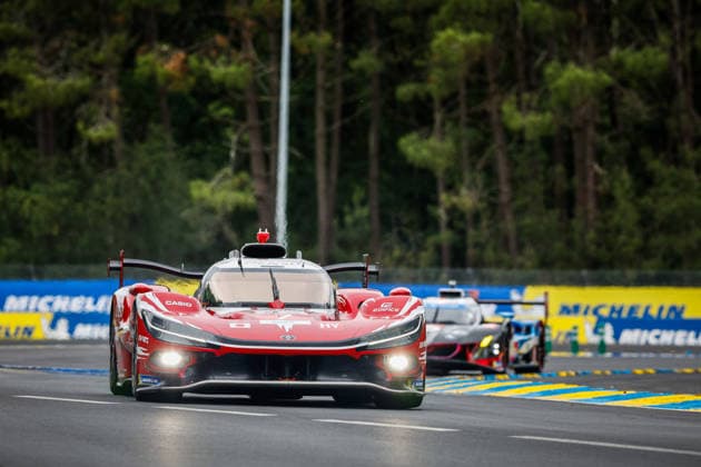 24 HEURES DU MANS 2026 - FREE PRACTICE AND QUALIFIYING SESSION 07 CONWAY Mike (gbr), KOBAYASHI Kamui (jpn), DE VRIES Nyck (nld), Toyota Racing, Toyota TR010 Hybrid 07, Hypercar, action, during the Free Practice and Qualifying session of the 24 Hours of Le Mans 2026, 3rd round of the 2026 FIA World Endurance Championship, from June 10 to 11, 2026 on the Circuit des 24 Heures du Mans in Le Mans, France - Le MansFrance Copyright: xFREDERICxLExFLOCxHx