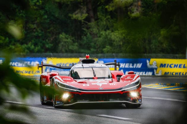 24 HEURES DU MANS 2026 - FREE PRACTICE AND QUALIFIYING SESSION 07 CONWAY Mike (gbr), KOBAYASHI Kamui (jpn), DE VRIES Nyck (nld), Toyota Racing, Toyota TR010 Hybrid 07, Hypercar, action, during the Free Practice and Qualifying session of the 24 Hours of Le Mans 2026, 3rd round of the 2026 FIA World Endurance Championship, from June 10 to 11, 2026 on the Circuit des 24 Heures du Mans in Le Mans, France - Le MansFrance Copyright: xFREDERICxLExFLOCxHx