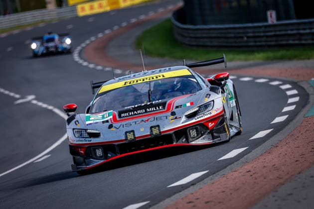 24 HEURES DU MANS 2026 - FREE PRACTICE AND QUALIFIYING SESSION 21 HERIAU Francois (fra), MANN Simon (usa), ROVERA Alessio (ita), Vista AF Corse, Ferrari 296 LMGT3 Evo 21, LM GT3, action during the Free Practice and Qualifying session of the 24 Hours of Le Mans 2026, 3rd round of the 2026 FIA World Endurance Championship, from June 10 to 11, 2026 on the Circuit des 24 Heures du Mans in Le Mans, France - Le MansFrance Copyright: xPauloxMariax