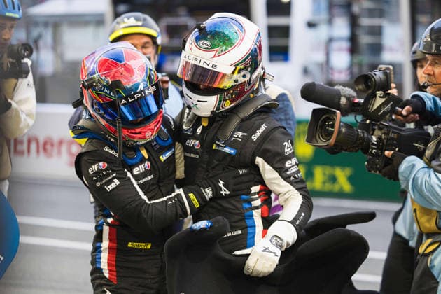 24 HEURES DU MANS 2026 - FREE PRACTICE AND QUALIFIYING SESSION 35 FELIX DA COSTA Antonio (prt), MILESI Charles (fra), HABSBURG Ferdinand (aut), Alpine Endurance Team, Alpine A424 35, Hypercar, portrait during the Free Practice and Qualifying session of the 24 Hours of Le Mans 2026, 3rd round of the 2026 FIA World Endurance Championship, from June 10 to 11, 2026 on the Circuit des 24 Heures du Mans in Le Mans, France - Le MansFrance Copyright: xCLEMENTxLUCKx
