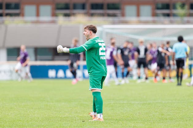 3Elias Rogg, 25, TSV Schwaben Augsburg, scored the goal that tied the game at 1–1 in the match between TSV Landsberg and TSV Schwaben Augsburg, soccer, men s, Toto Cup, 2026–2027, Round of 16 on August 25, 2026, in Landsberg am Lech, Sportpark Bayern, Germany