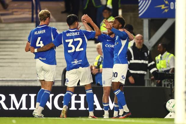 Demarai Gray of Birmingham City celebrates scoring their sides first goal Birmingham City v Brentford, EFL Carabao Cup, Second Round, Football, St. Andrew s at Knighthead Park, Birmingham, UK - 25 Aug 2026Birmingham St. Andrew s at Knighthead Park United Kingdom EDITORIAL USE ONLY No use with unauthorised audio, video, data, fixture lists, club league logos or live services. Online in-match use limited to 120 images, no video emulation. No use in betting, games or single club league player publications. Copyright: xPhilxOldham Shutterstockx 17115027ah