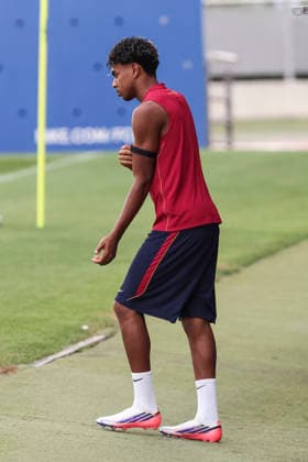 August 26, 2026, Sant Joan Despi, Barcelona, Spain: Lamine Yamal during the training day of FC Barcelona, Barca ahead the Spanish League, Laliga EA Sports, football match against Athletic Club at Ciudad Esportiva Joan Gamper on August 26, 2026 in Sant Joan Despi, Barcelona, Spain. FC Barcelona Training And press conference, PK, Pressekonferenz - LaLiga EA Sports - ZUMAa181 20260826_zaa_a181_012 Copyright: xJavierxBorregox