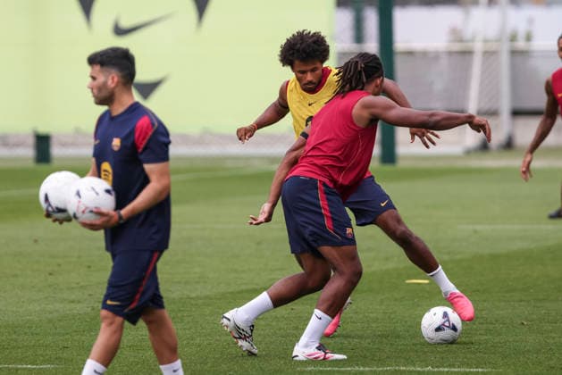 August 26, 2026, Sant Joan Despi, Barcelona, Spain: Karim Adeyemi during the training day of FC Barcelona, Barca ahead the Spanish League, Laliga EA Sports, football match against Athletic Club at Ciudad Esportiva Joan Gamper on August 26, 2026 in Sant Joan Despi, Barcelona, Spain. FC Barcelona Training And press conference, PK, Pressekonferenz - LaLiga EA Sports - ZUMAa181 20260826_zaa_a181_014 Copyright: xJavierxBorregox
