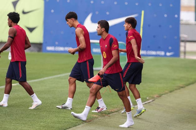 August 26, 2026, Sant Joan Despi, Barcelona, Spain: Rodri and Marc Bernal during the training day of FC Barcelona, Barca ahead the Spanish League, Laliga EA Sports, football match against Athletic Club at Ciudad Esportiva Joan Gamper on August 26, 2026 in Sant Joan Despi, Barcelona, Spain. FC Barcelona Training And press conference, PK, Pressekonferenz - LaLiga EA Sports - ZUMAa181 20260826_zaa_a181_017 Copyright: xJavierxBorregox