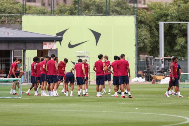 August 26, 2026, Sant Joan Despi, Barcelona, Spain: Players of FC Barcelona, Barca during the training day of FC Barcelona ahead the Spanish League, Laliga EA Sports, football match against Athletic Club at Ciudad Esportiva Joan Gamper on August 26, 2026 in Sant Joan Despi, Barcelona, Spain. FC Barcelona Training And press conference, PK, Pressekonferenz - LaLiga EA Sports - ZUMAa181 20260826_zaa_a181_036 Copyright: xJavierxBorregox
