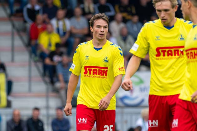 Niklas Tepe, SV Atlas Delmenhorst, 25, German Soccer, Regionalliga Nord, 2026–27 Season, Matchday 5, August 26, 2026, SV Atlas Delmenhorst vs. BSV Kickers Emden, Stadion an der Düsternortstraße, Delmenhorst, Lower Saxony Copyright: xLeonxFrickx