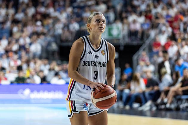 August 27, 2026, GER, Exhibition Game, 2026 FIBA Women’s Basketball World Cup, Cologne, Germany vs. Turkey; Alexandra Wilke, Germany, 3 on a free throw; Cologne, LANXESS arena, North Rhine-Westphalia, Germany