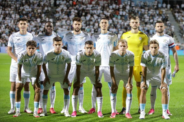 HNK Rijeka v Midtjylland - UEFA Conference League 2026 27 Play Off Round Second Leg RIJEKA, CROATIA - AUGUST 27: Branko Pavic, Samuele Vignato, Daniel Adu-Adjei, Tiago Dantas, Anel Husic, Ante Orec, Niko Jankovic, Justas Lasickas, Aleksa Todorovic, Toni Fruk and Ante Majstorovic of HNK Rijeka line up for a team photo prior to the UEFA Conference League 2026 27 Play Off Round Second Leg match between HNK Rijeka and FC Midtjylland at Stadion HNK Rijeka on August 27, 2026 in Rijeka, Croatia. GoranxKovacic PIXSELL