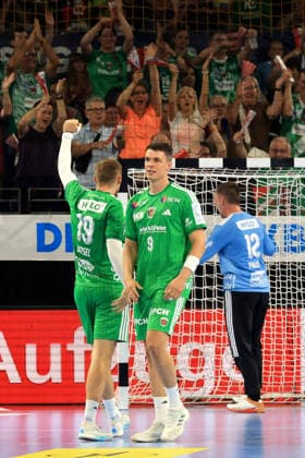 August 27, 2026, GER Germany, Handball, 1st Bundesliga, August 27, 2026, 2026–2027 season, Berlin, Füchse Berlin vs. Melsungen Simak, Frederik Füchse Berlin 9, Mathias Gidsel Füchse Berlin 19, Palicka, Andreas Füchse Berlin 12, Max Schmeling Hall, Berlin, Germany Copyright: xNordphotox xEnglerx
