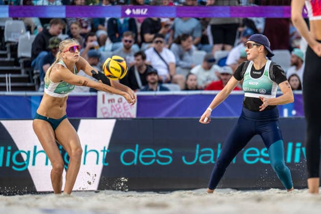 German Beach Championship (German Beach Volleyball Championship) Dortmund, Germany August 28, 2026 DORTMUND, GERMANY AUGUST 28 Nele Barber, Player 1, SV Energie Cottbus, Melanie Gernert, Player 2, SV Energie Cottbus, during the German Beach Championship (German Beach Volleyball Championship) in Dortmund on August 28, 2026, in Dortmund, Germany Copyright: xBEAUTIFULxSPORTS PeterxWeberx