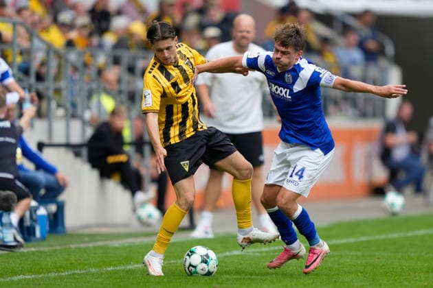 August 29, 2026, Tivoli, Aachen, GER, 3rd League, Matchday 3: Alemannia Aachen vs. SV Meppen, Thorben Deters, SV Meppen 14. DFL regulations prohibit any use of photographs as image sequences and or quasi-video. Aachen, NRW, Tivoli