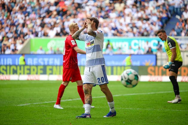 August 29, 2026, Germany, Soccer, Men s, 3rd Division, 2026–2027 Season, MSV Duisburg vs. FC Würzburger Kickers, Niklas Jessen, Duisburg is disappointed, Duisburg travels to Schauinsland Arena, North Rhine-Westphalia, Germany Copyright: xAdrianxSchlüterx