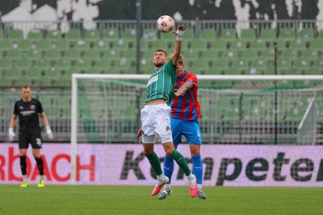 August 29, 2026, GER, Regionalliga Nord, Soccer, Matchday 6, 2026–2027 Season, VfB Lübeck vs. SV Drochtersen Assel: Head-to-head header duel between Selim Ajkic of VfB Lübeck 09 and Luca Menke of SV Drochtersen Assel 04, Lübeck, Dietmar Scholze Stadium at the Lohmühle, SH, Germany Copyright: xnordphotoxGmbHx xTauchnitzx