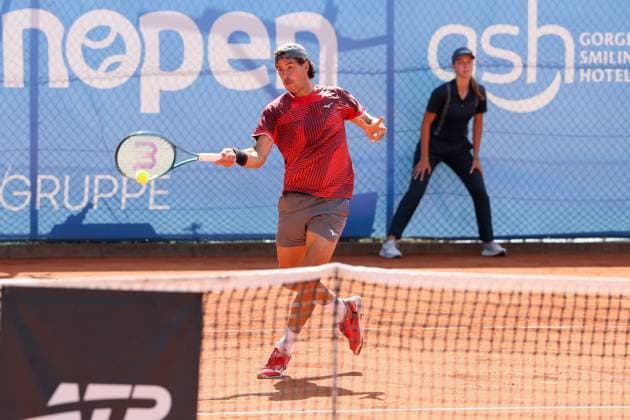Pictured: Facundo Mena (ARG), Facundo Mena (ARG) vs. Cezar Cretu (ROU), ATP Challenger Schwaben Open, Men s, Tennis, Final, Singles, August 29, 2026, Augsburg, Bavaria, Germany Copyright: xkolbert-press ChristianxKolbertx