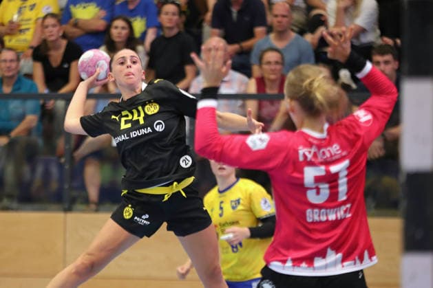 Handball, Alsco HBF1 HC Leipzig vs. Borussia Dortmund, August 29, 2026, Ona Vegue 24, Borussia Dortmund, Alsco Women s Handball Bundesliga (HBF1), 2026–2027 season, Matchday 1: HC Leipzig vs. Borussia Dortmund on August 29, 2026, at the Markranstädt Sports Center Copyright: xBEAUTIFULxSPORTS JanxKaeferx