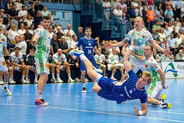 Ellidi Snaer Vidarsson, wing player, VfL Gummersbach 4, VfL Gummersbach vs. SC Magdeburg, Opel Handball Bundesliga, Men, Matchday 1, August 30, 2026, Gummersbach, North Rhine-Westphalia, Germany Copyright: xkolbert-press MartinxWdziecznyx