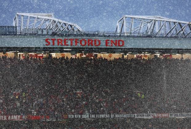 Heavy rain falls during the game Manchester United, ManU v Ipswich Town, Premier League Football, Football, Old Trafford, Manchester, UK - 30 Aug 2026Manchester Old Trafford United Kingdom EDITORIAL USE ONLY No use with unauthorised audio, video, data, fixture lists, club league logos or live services. Online in-match use limited to 120 images, no video emulation. No use in betting, games or single club league player publications. Copyright: xMattxWest Shutterstockx 17119118bh