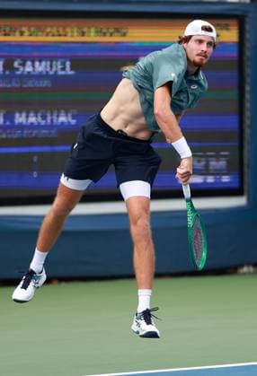 Toby Samuel of GB in action 2026 US Open, Day One, USTA Billie Jean King National Tennis Center, New York, USA - 30 Aug 2026New York USTA Billie Jean King National T New York (NY) United States of America EDITORIAL USE ONLY No use with unauthorised audio, video, data, fixture lists, club league logos or live services. Online in-match use limited to 120 images, no video emulation. No use in betting, games or single club league player publications. Copyright: xEllaxLing Shutterstockx 17124547ab