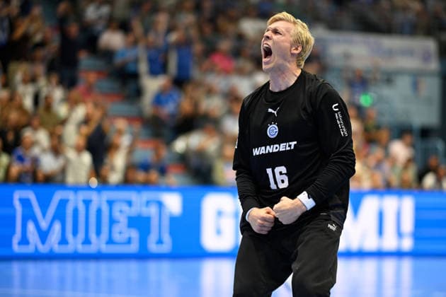Gummersbach, Schwalbe Arena, August 30, 2026, GER, Men s Handball Bundesliga, Opel HBL, 2026–2027 Season, VfL Gummersbach vs. SC Magdeburg Photo: Goalkeeper Bertram OBLING, Gummersbach, North Rhine-Westphalia, Germany