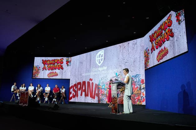 August 31, 2026, Madrid, Madrid, Spain: Elisa Aguilar, President of FEB, attends during the farewell ceremony for the Spanish women s national basketball team ahead of the 2026 FIBA Women s Basketball World Cup in Berlin, at Endesa Headquarters on August 31, 2026, in Madrid, Spain. Farewell Ceremony Spanish Women s National Basketball Team - FIBA World Cup 2026 - ZUMAa181 20260831_zaa_a181_001 Copyright: xDennisxAgyemanx