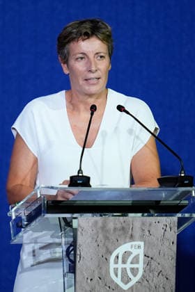 August 31, 2026, Madrid, Madrid, Spain: Elisa Aguilar, President of FEB, attends during the farewell ceremony for the Spanish women s national basketball team ahead of the 2026 FIBA Women s Basketball World Cup in Berlin, at Endesa Headquarters on August 31, 2026, in Madrid, Spain. Madrid Spain - ZUMAa181 20260831_zaa_a181_016 Copyright: xDennisxAgyemanx