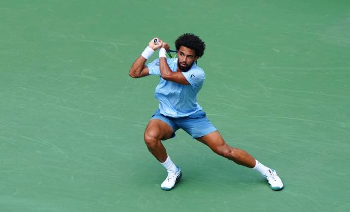 Arthur Fils in first round action 2026 US Open, Day Two, USTA Billie Jean King National Tennis Center, New York, USA - 31 Aug 2026New York USTA Billie Jean King National T New York (NY) United States of America EDITORIAL USE ONLY No use with unauthorised audio, video, data, fixture lists, club league logos or live services. Online in-match use limited to 120 images, no video emulation. No use in betting, games or single club league player publications. Copyright: xJavierxGarcia Shutterstockx 17124548e