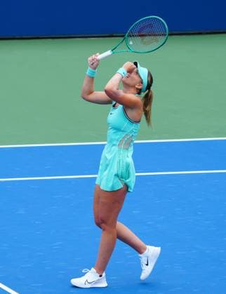 Paula Badosa celebrates her rain delayed first round win over Daria Kasatkina 2026 US Open, Day Four, USTA Billie Jean King National Tennis Center, New York, USA - 02 Sep 2026New York USTA Billie Jean King National T New York (NY) United States of America EDITORIAL USE ONLY No use with unauthorised audio, video, data, fixture lists, club league logos or live services. Online in-match use limited to 120 images, no video emulation. No use in betting, games or single club league player publications. Copyright: xJavierxGarcia Shutterstockx 17124553v