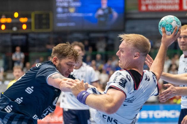 Head-to-head match between Gerda Barbarska s Bergischer HC 06, 14 and Emil Bergholt s SG Flensburg Handewitt, 14; Bergischer HC vs. SG Flensburg Handewitt, Handball, Opel HBL, Matchday 2, 2026–2027 Season, September 2, 2026, Bergischer HC vs. SG Flensburg Handewitt, Handball, Opel HBL, Matchday 2, 2026–2027 season, September 2, 2026, Wuppertal Copyright: xEibner-Pressefoto ThomasxHaeslerx EP_THR